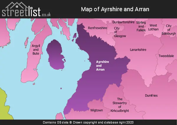 Map of Ayrshire and Arran